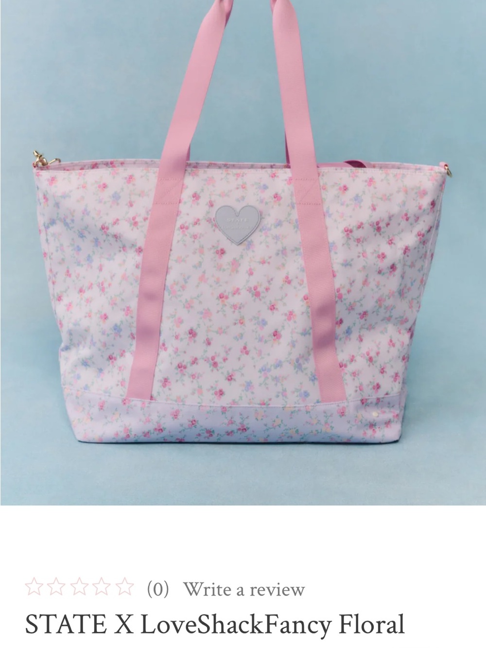 LoveShackFancy Pink Floral Tote with Pink Straps
